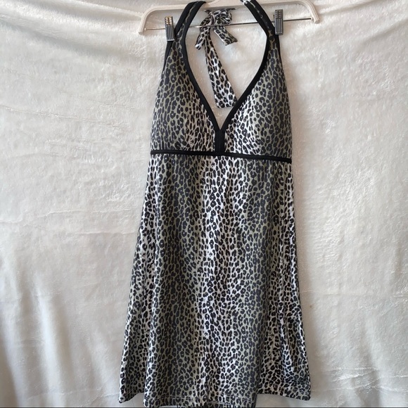 Tommy Bahama Leopard Halter Top Mini Dress - Picture 1 of 10